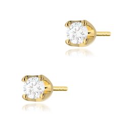 Kolczyki K0034 Diament 2 x 0,08ct żółte złoto